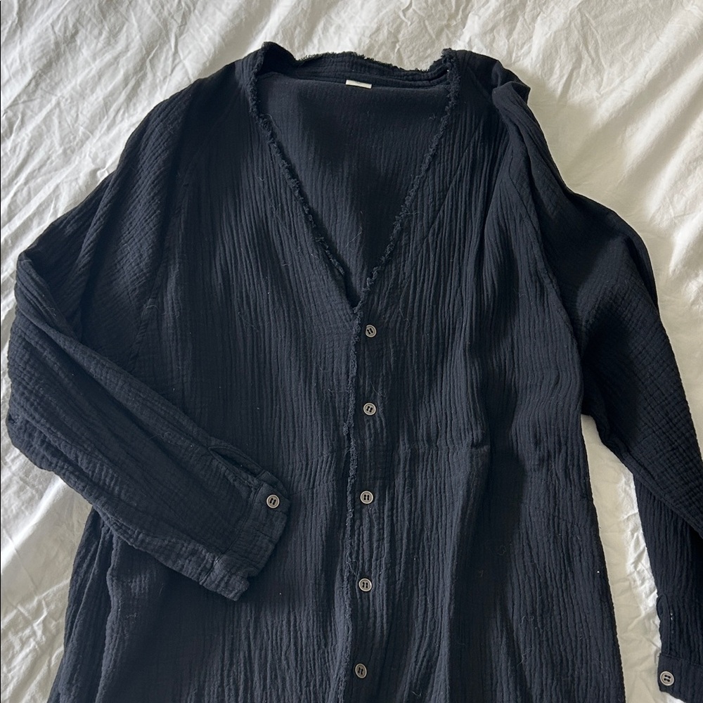 Black button down tunic